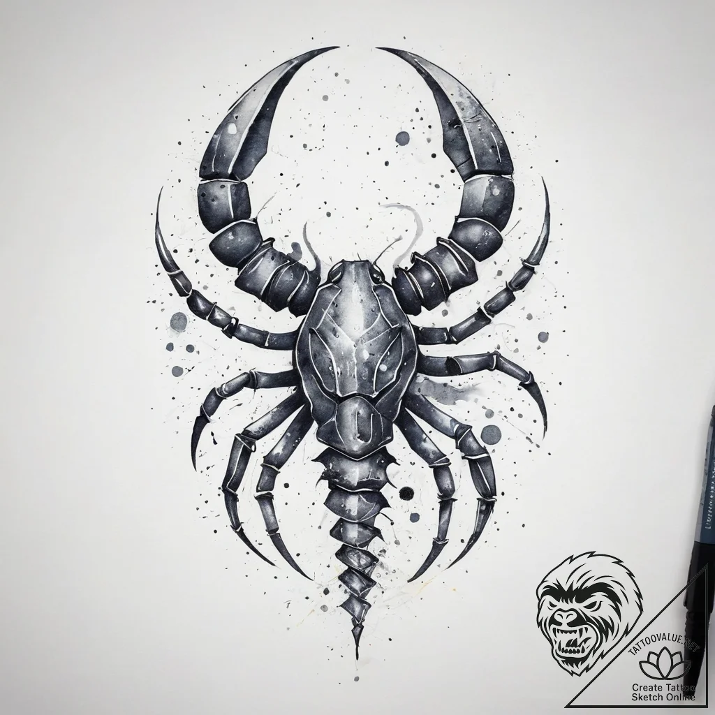 Tattoo sketch scorpio constellation, tattoo l... - tattoo sketch (№1757602394_0, 11.09.2025 14:53) — tattoovalue.net