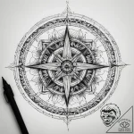 Tattoo sketch compass, concept art for tattoo… – tattoo sketch (№1757603177_0, 11.09.2025 15:06) — tattoovalue.net