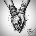 Tattoo sketch hands with a rope, concept art… – tattoo sketch (№1757604535_0, 11.09.2025 15:28) — tattoovalue.net