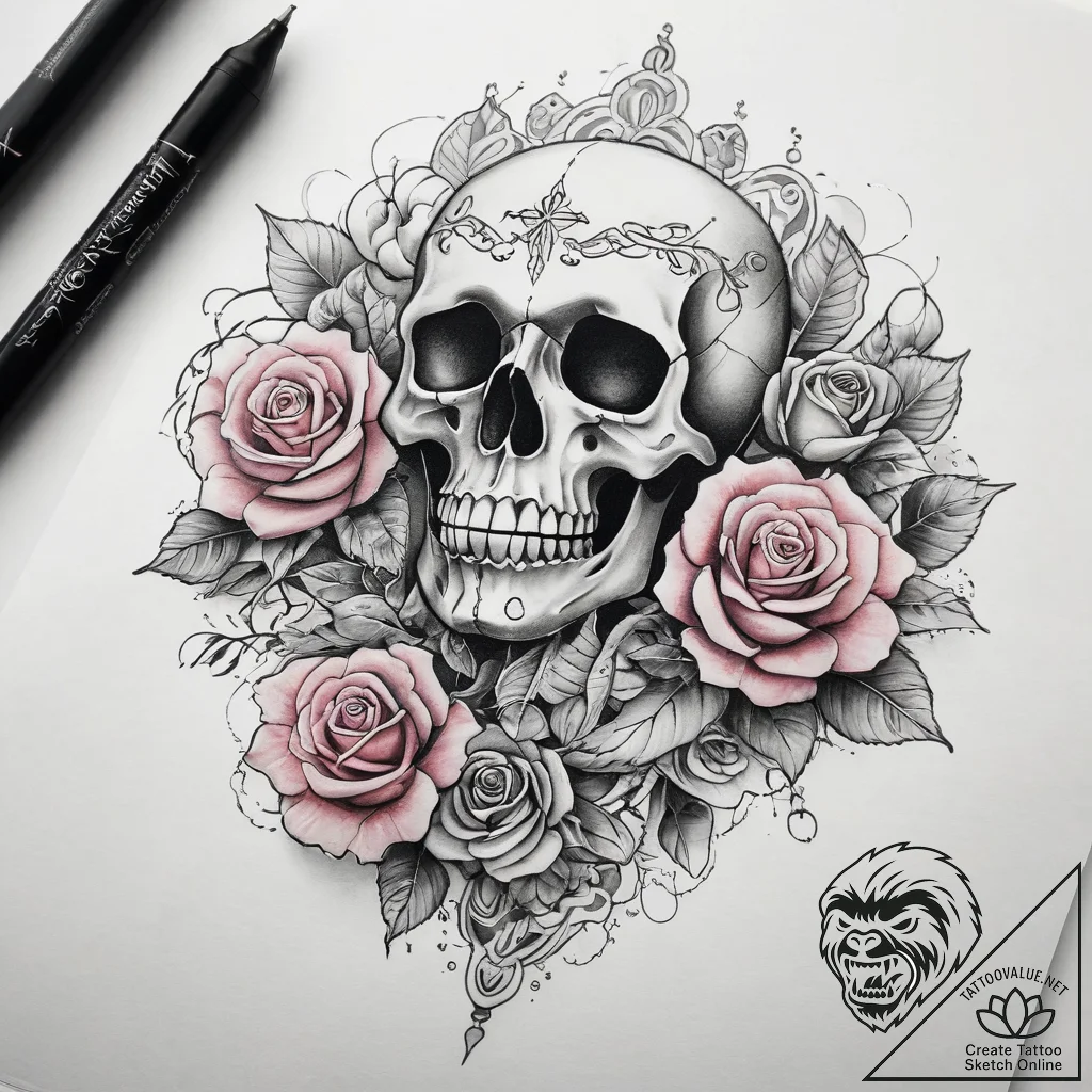 Tattoo sketch pink, concept art for tattoo, m... - tattoo sketch (№1757605121_0, 11.09.2025 15:38) — tattoovalue.net