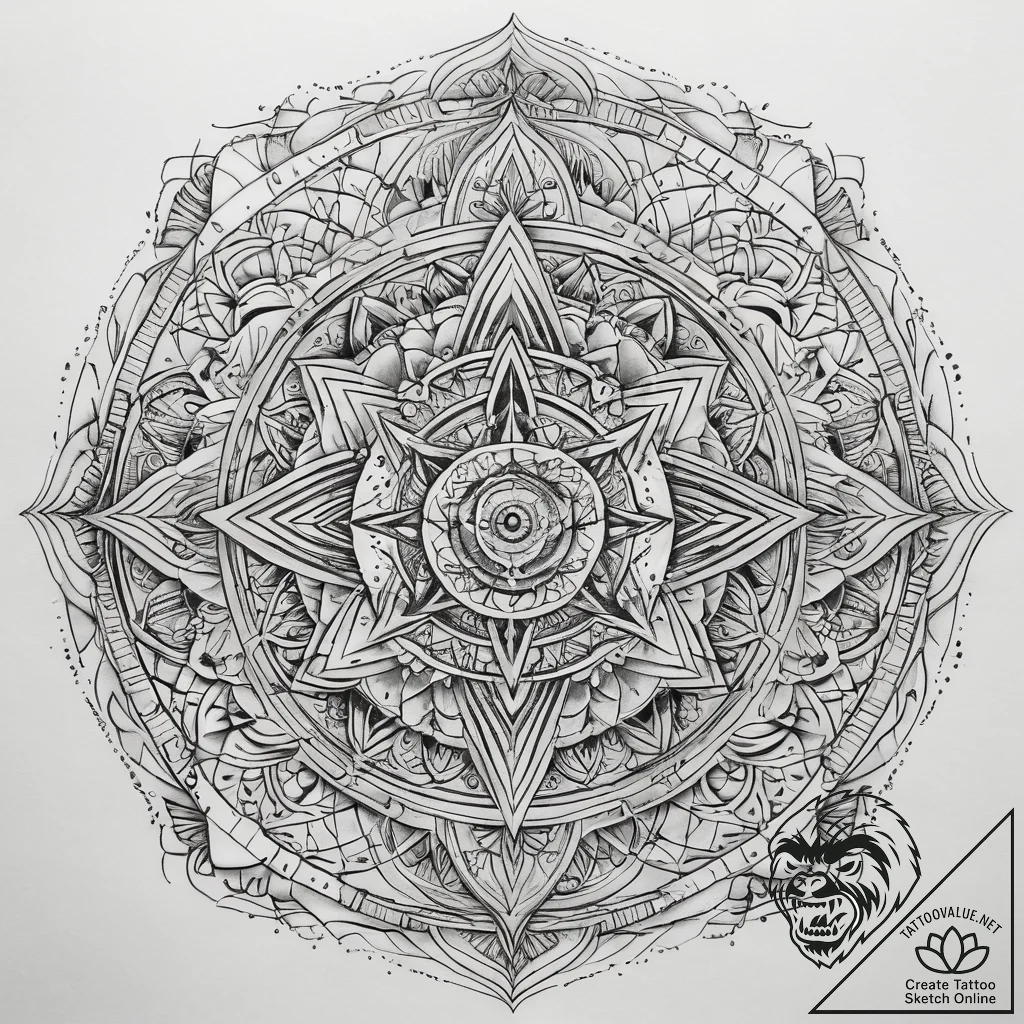 Tattoo sketch cosmic existence, tattoo line a... - tattoo sketch (№1757605316_0, 11.09.2025 15:41) — tattoovalue.net