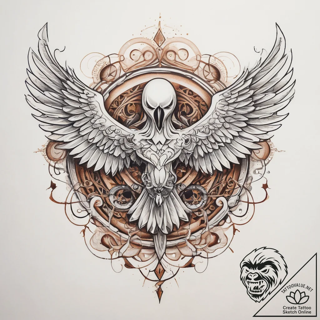 Tattoo sketch holy ghost, concept art for tat... - tattoo sketch (№1757606683_0, 11.09.2025 16:04) — tattoovalue.net