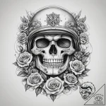 Tattoo sketch soldier with a lock, concept ar… – tattoo sketch (№1757606878_0, 11.09.2025 16:07) — tattoovalue.net