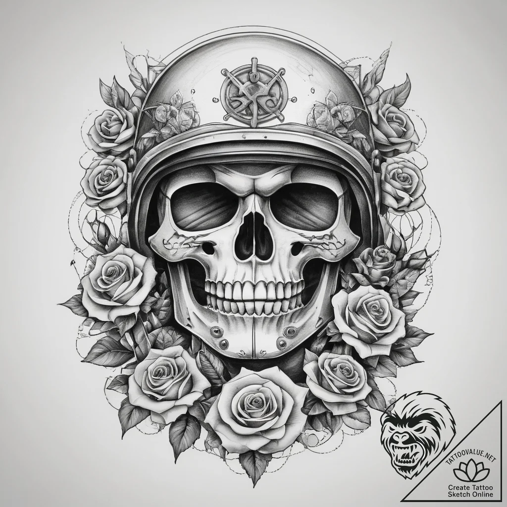 Tattoo sketch soldier with a lock, concept ar... - tattoo sketch (№1757606878_0, 11.09.2025 16:07) — tattoovalue.net