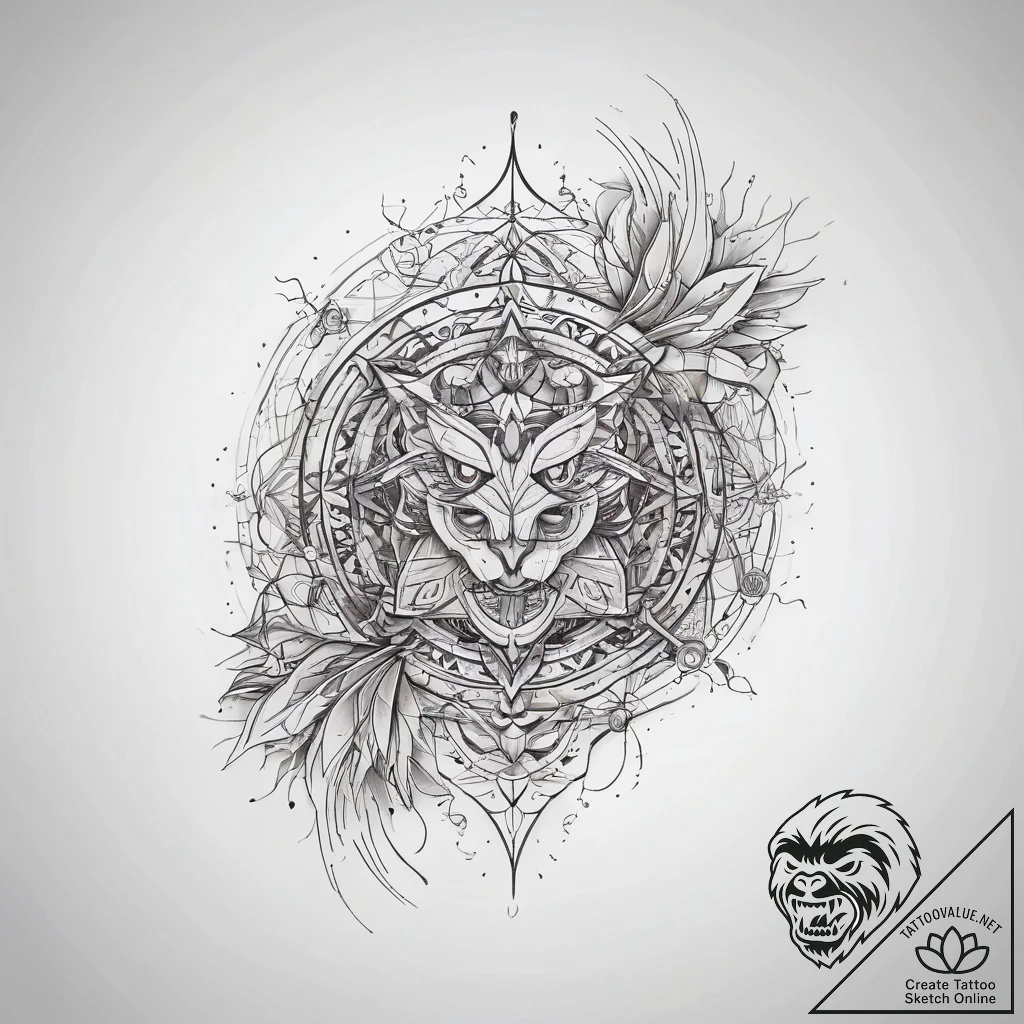 Tattoo sketch abstract lines - tattoo sketch (№1757607659_0, 11.09.2025 16:20) — tattoovalue.net