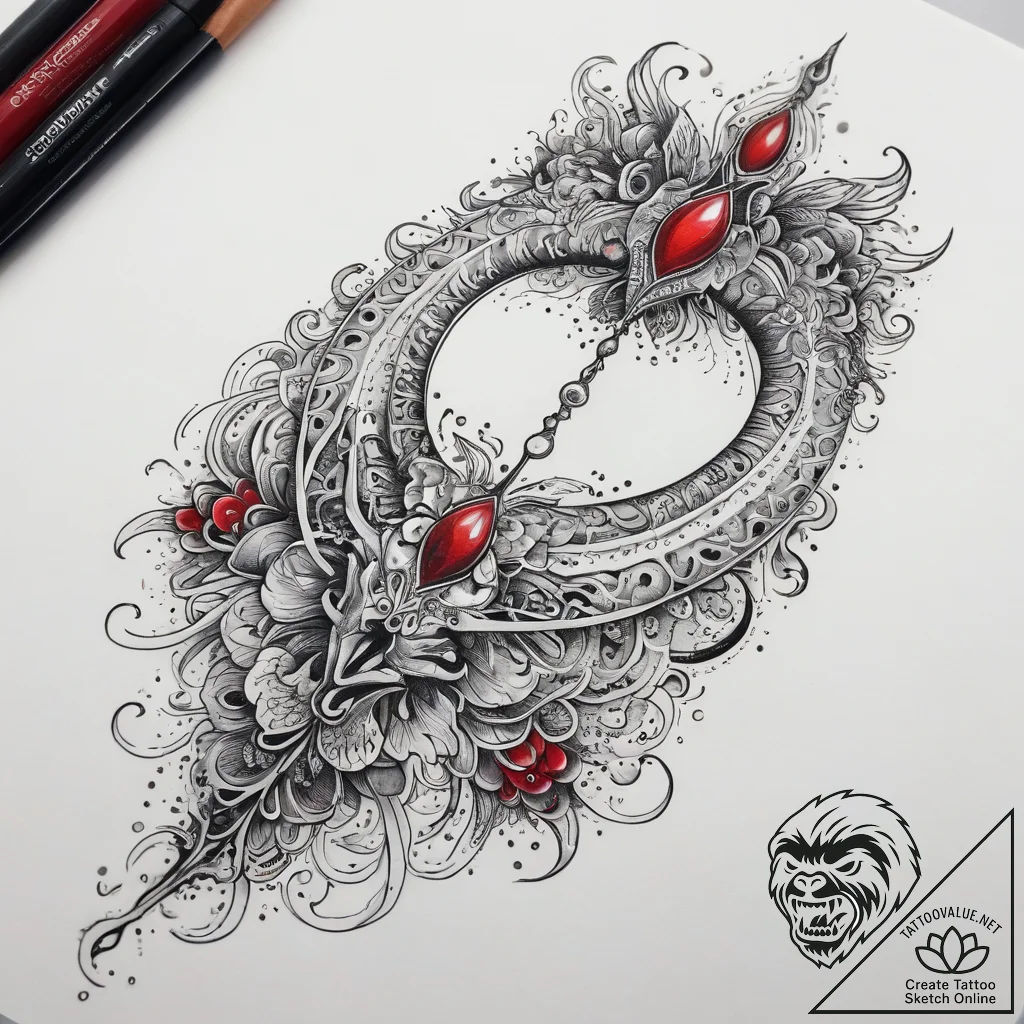 Tattoo sketch planarian, tattoo line art, neo... - tattoo sketch (№1757607855_0, 11.09.2025 16:24) — tattoovalue.net