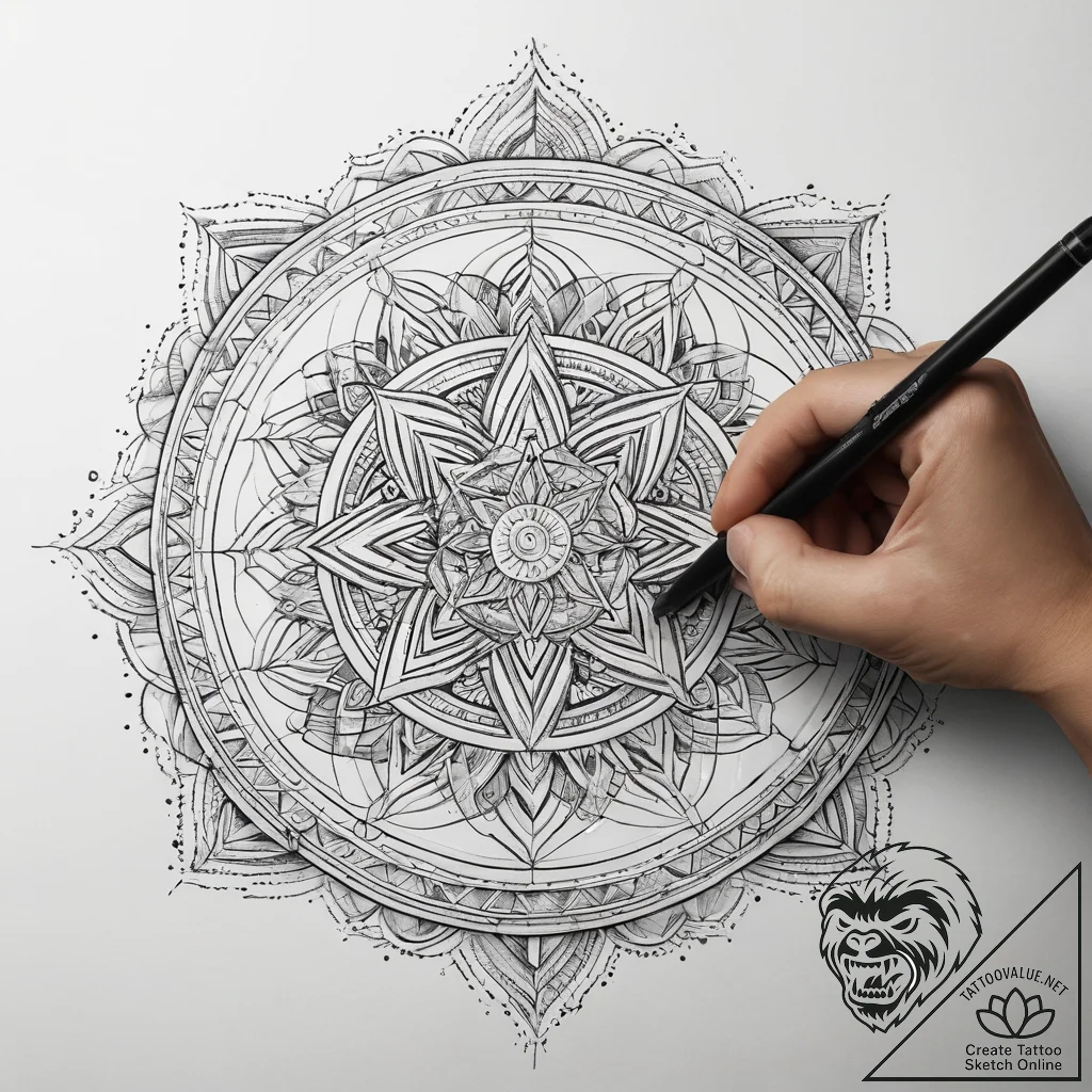 Tattoo sketch programmer a person coding, con... - tattoo sketch (№1757609983_0, 11.09.2025 16:59) — tattoovalue.net