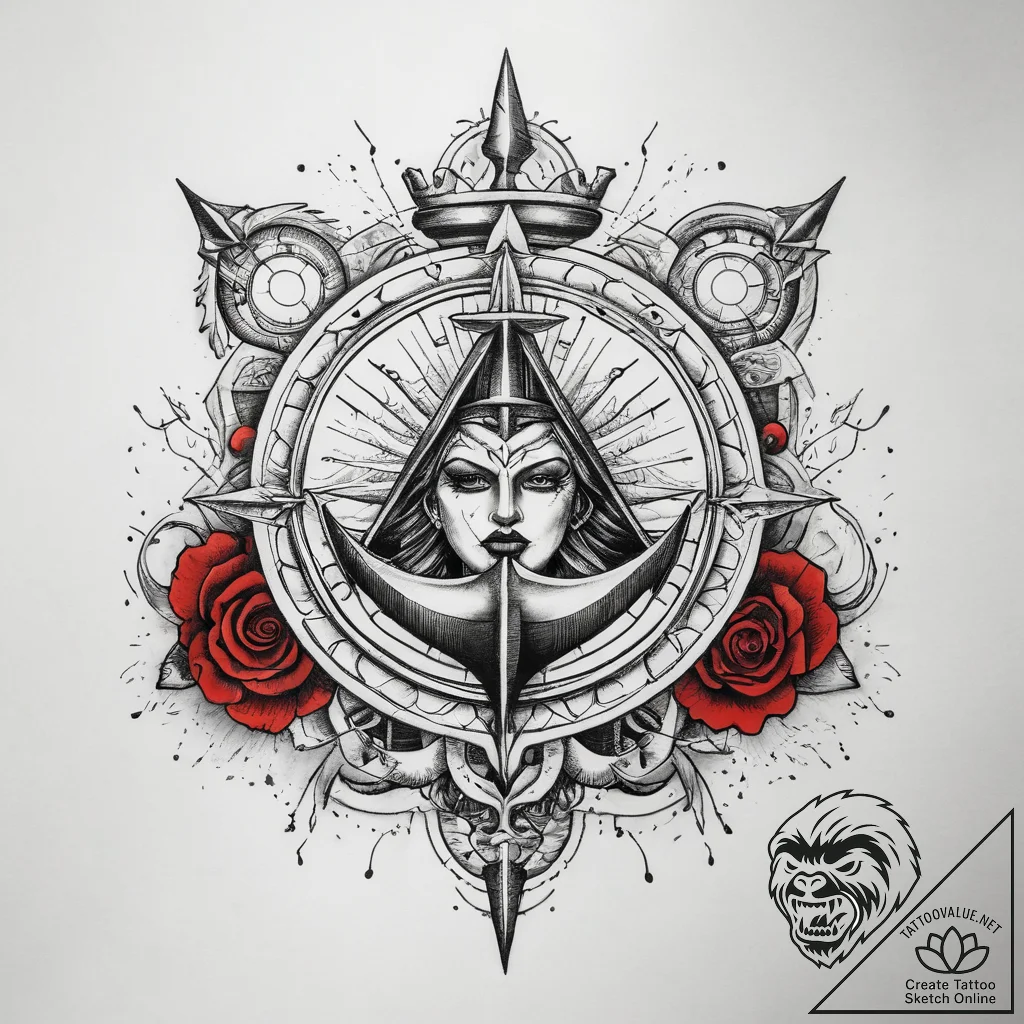 Tattoo sketch cosmic kingdom, tattoo sketch d... - tattoo sketch (№1757611724_0, 11.09.2025 17:28) — tattoovalue.net