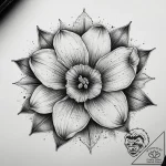 Tattoo sketch daffodil flower, tattoo flash s… – tattoo sketch (№1757611919_0, 11.09.2025 17:31) — tattoovalue.net