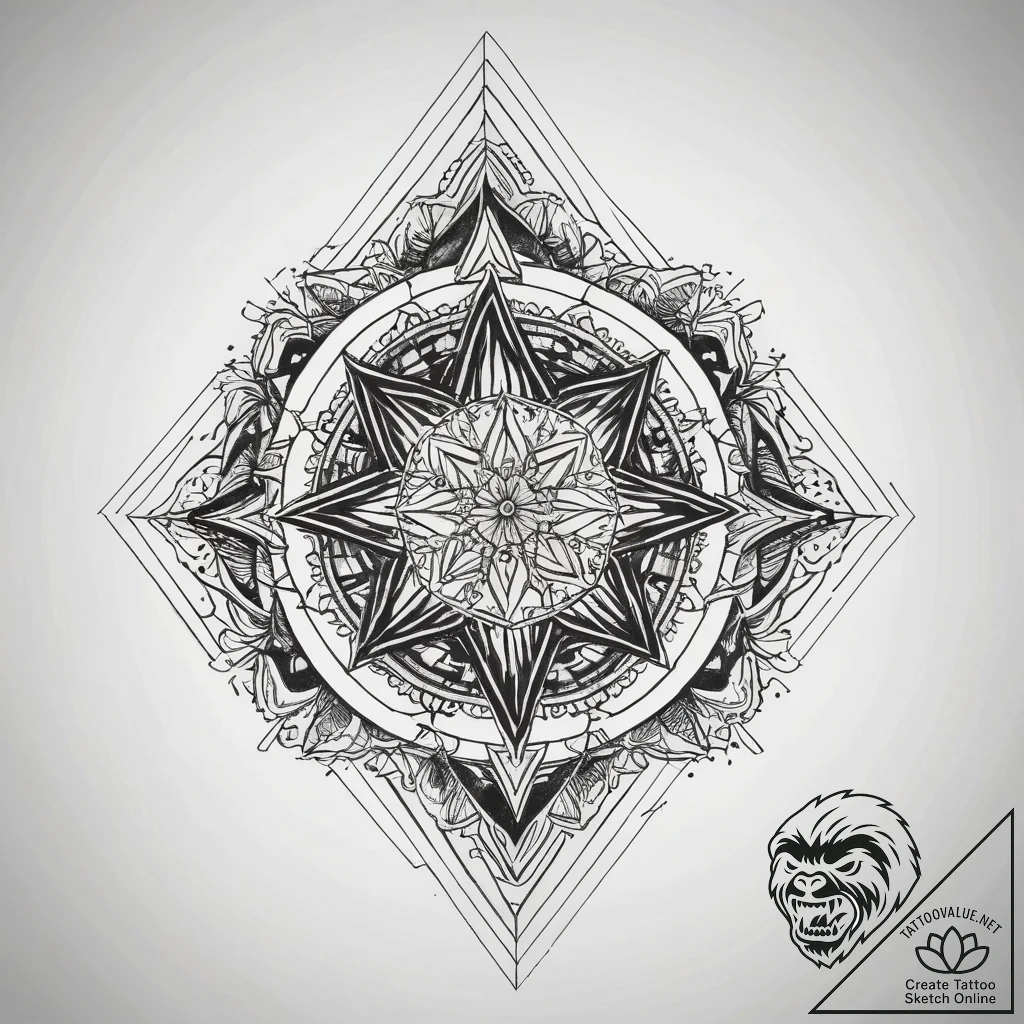 Tattoo sketch geometric узор, tattoo drawing... - tattoo sketch (№1757612113_0, 11.09.2025 17:35) — tattoovalue.net