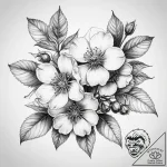 Tattoo sketch blackberry blossom – tattoo sketch (№1757613475_0, 11.09.2025 17:57) — tattoovalue.net