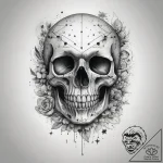 Tattoo sketch череп с созвездием, tattoo line… – tattoo sketch (№1757613668_0, 11.09.2025 18:01) — tattoovalue.net