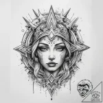 Tattoo sketch cosmic legend, tattoo line art,… – tattoo sketch (№1757614829_0, 11.09.2025 18:20) — tattoovalue.net