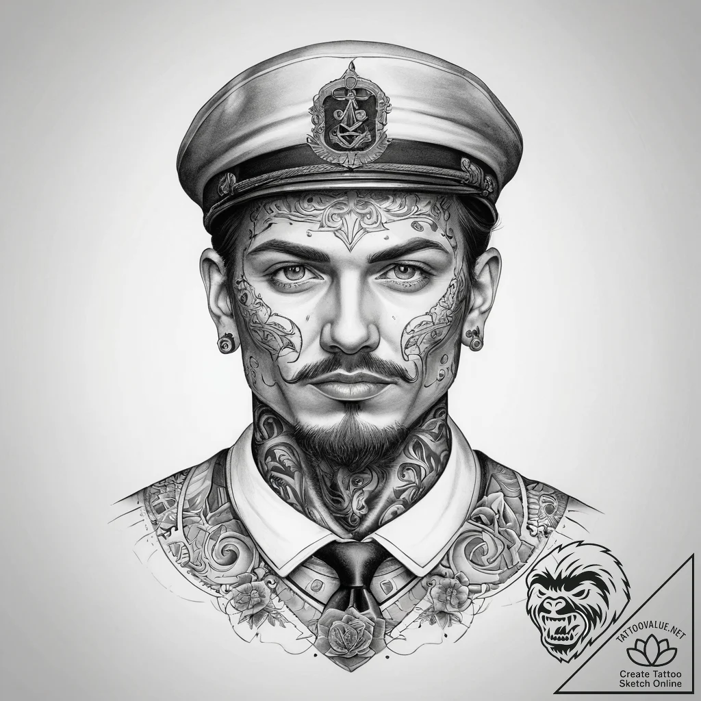Tattoo sketch manager a person with a suit, t... - tattoo sketch (№1757616570_0, 11.09.2025 18:49) — tattoovalue.net