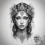 Tattoo sketch mystical self – tattoo sketch (№1757617150_0, 11.09.2025 18:59) — tattoovalue.net