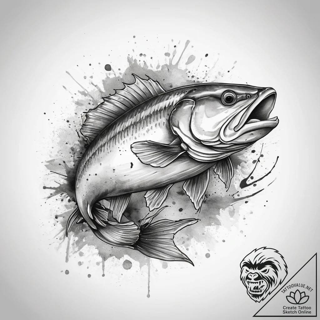 Tattoo sketch puns a walleye that says "i'm a... - tattoo sketch (№1757617537_0, 11.09.2025 19:05) — tattoovalue.net