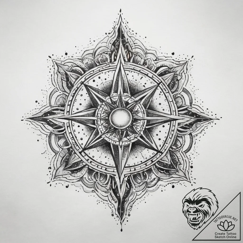 Tattoo sketch cosmic world, tattoo flash shee... - tattoo sketch (№1757619090_0, 11.09.2025 19:31) — tattoovalue.net