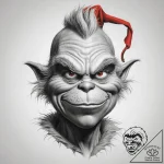 Tattoo sketch the grinch with a tail, tattoo… – tattoo sketch (№1757621026_0, 11.09.2025 20:03) — tattoovalue.net
