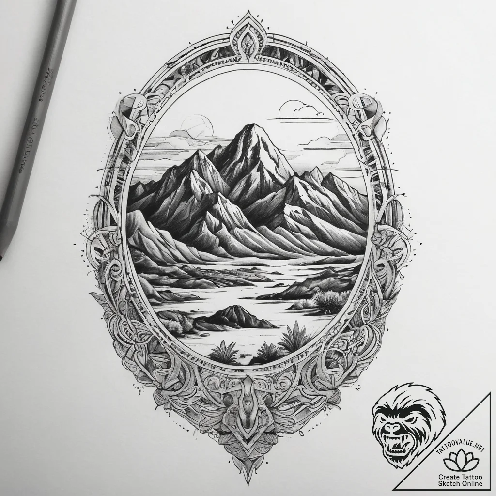 Tattoo sketch desert, tattoo sketch design, r... - tattoo sketch (№1757621220_0, 11.09.2025 20:07) — tattoovalue.net