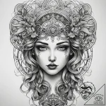 Tattoo sketch узор в стиле ар-нуво, ink illus… – tattoo sketch (№1757621607_0, 11.09.2025 20:13) — tattoovalue.net