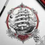 Tattoo sketch sailing ship tattoo, tattoo fla… – tattoo sketch (№1757623155_0, 11.09.2025 20:39) — tattoovalue.net