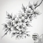 Tattoo sketch cherry blossom branch, concept… – tattoo sketch (№1757625093_0, 11.09.2025 21:11) — tattoovalue.net