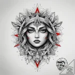 Tattoo sketch cosmic portrayal, ink illustrat… – tattoo sketch (№1757625288_0, 11.09.2025 21:14) — tattoovalue.net