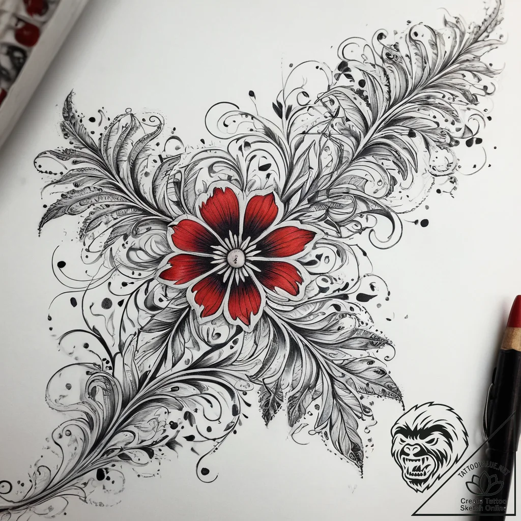 Tattoo sketch yarrow, artistic tattoo sketch,... - tattoo sketch (№1757626070_0, 11.09.2025 21:27) — tattoovalue.net