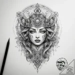 Tattoo sketch cosmic foundation, ink illustra… – tattoo sketch (№1757626850_0, 11.09.2025 21:40) — tattoovalue.net