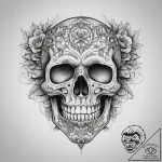 Tattoo sketch skull, tattoo line art, on a cl… – tattoo sketch (№1757628019_0, 11.09.2025 22:00) — tattoovalue.net