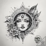 Tattoo sketch cosmic source, tattoo flash she… – tattoo sketch (№1757628409_0, 11.09.2025 22:06) — tattoovalue.net