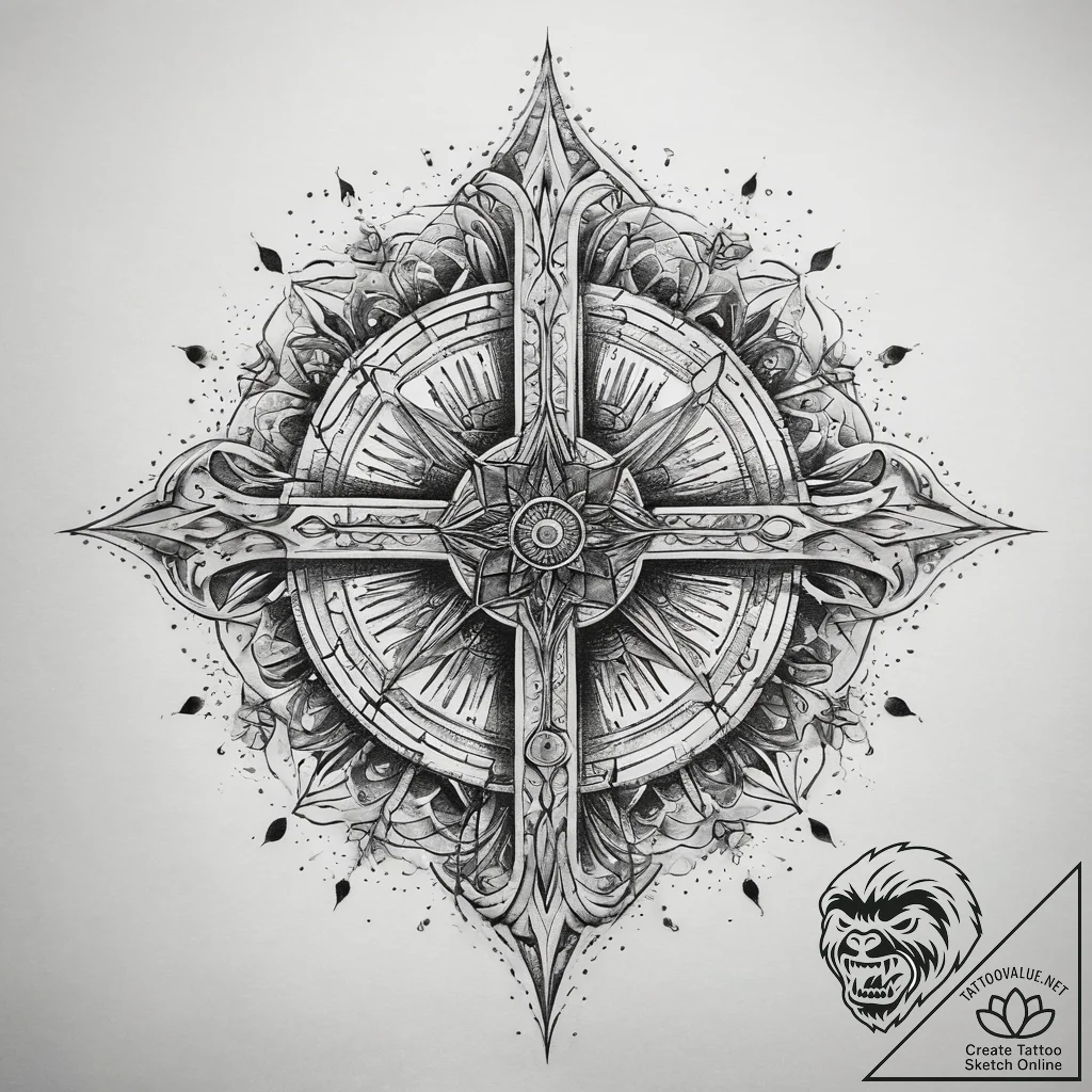 Tattoo sketch holy cosmos, tattoo sketch desi... - tattoo sketch (№1757628993_0, 11.09.2025 22:16) — tattoovalue.net