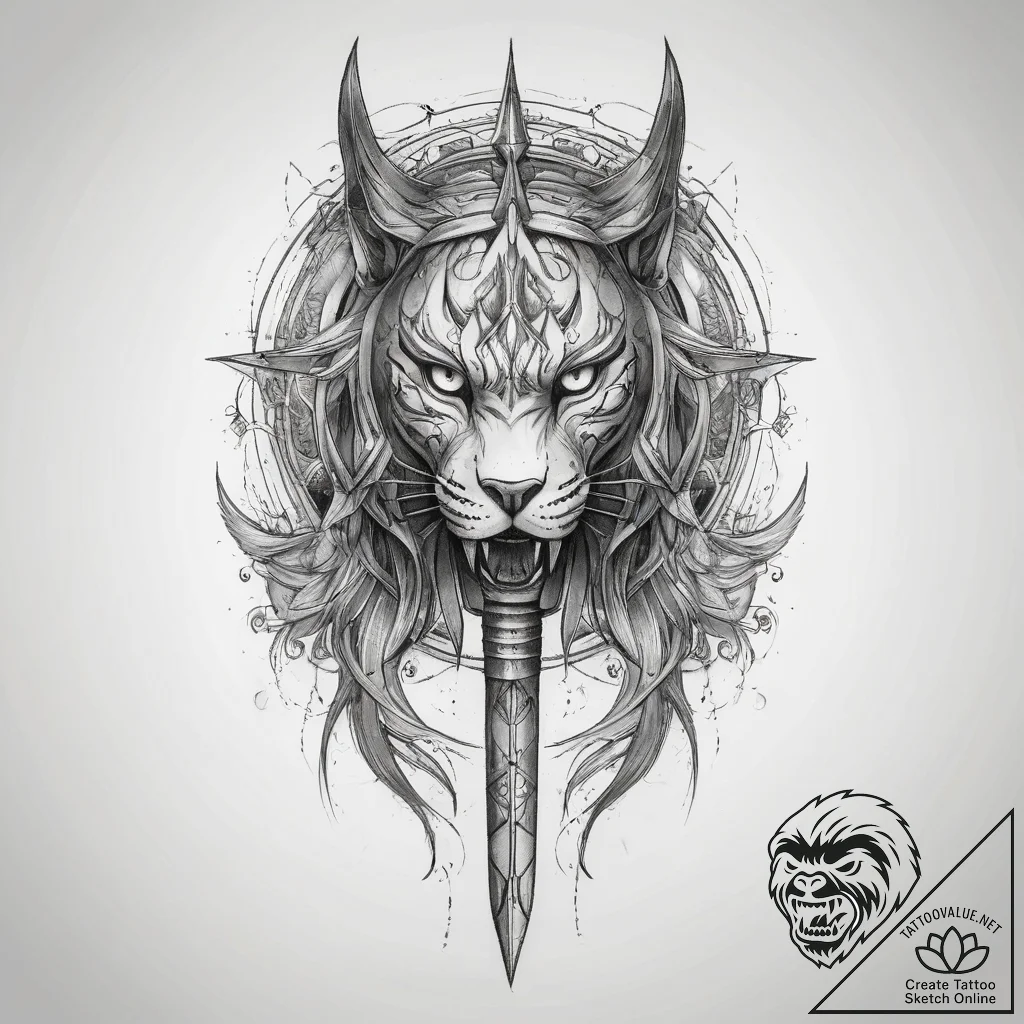 Tattoo sketch saber - tattoo sketch (№1757629573_0, 11.09.2025 22:26) — tattoovalue.net