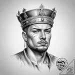 Tattoo sketch soldier with a crown – tattoo sketch (№1757629962_0, 11.09.2025 22:32) — tattoovalue.net