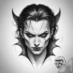 Tattoo sketch вампир – tattoo sketch (№1757630940_0, 11.09.2025 22:49) — tattoovalue.net