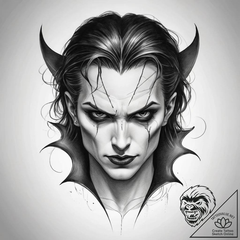 Tattoo sketch вампир - tattoo sketch (№1757630940_0, 11.09.2025 22:49) — tattoovalue.net