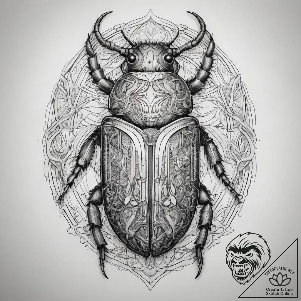Tattoo sketch powderpost beetle, tattoo sketc... - tattoo sketch (№1757631521_0, 11.09.2025 22:58) — tattoovalue.net