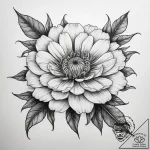Tattoo sketch marigold flower – tattoo sketch (№1757631717_0, 11.09.2025 23:01) — tattoovalue.net