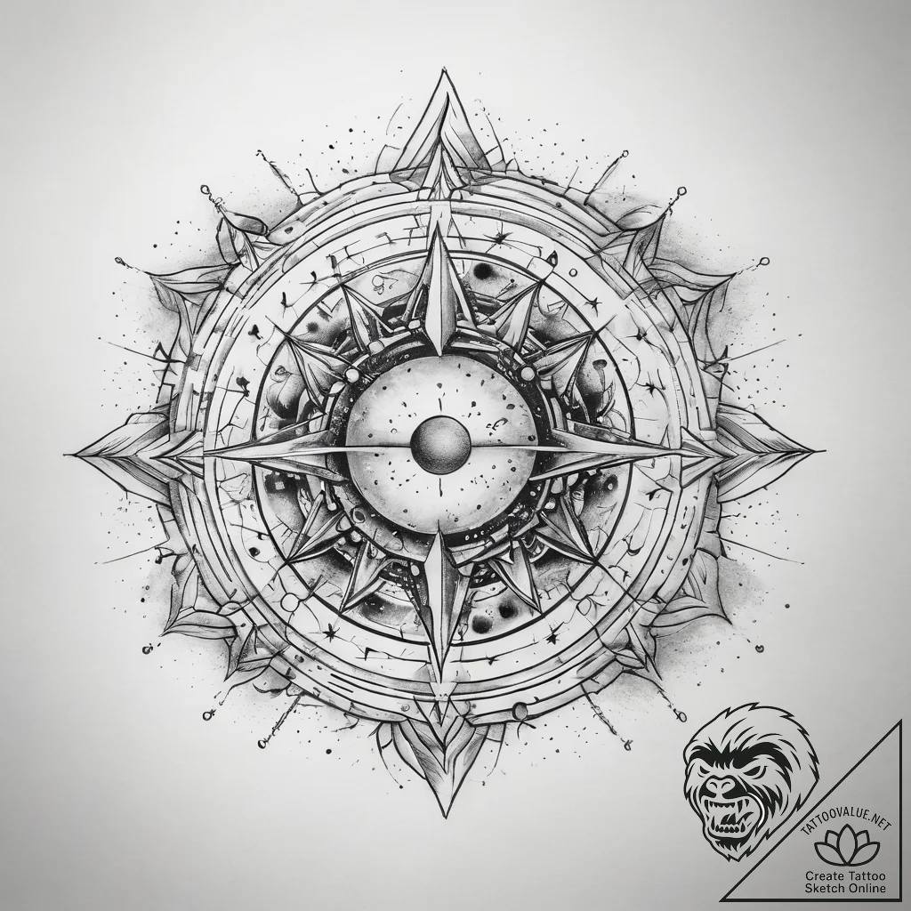 Tattoo sketch cosmic cosmos - tattoo sketch (№1757633273_0, 11.09.2025 23:27) — tattoovalue.net