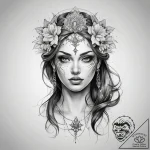 Tattoo sketch divine self – tattoo sketch (№1757634058_0, 11.09.2025 23:40) — tattoovalue.net