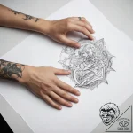 Tattoo sketch hands with a paper – tattoo sketch (№1757634835_0, 11.09.2025 23:53) — tattoovalue.net