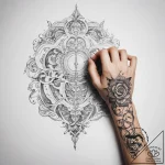 Tattoo sketch hands with a scroll – tattoo sketch (№1757635420_0, 12.09.2025 00:03) — tattoovalue.net