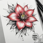 Tattoo sketch clematis flower, tattoo sketch… – tattoo sketch (№1757635615_0, 12.09.2025 00:06) — tattoovalue.net