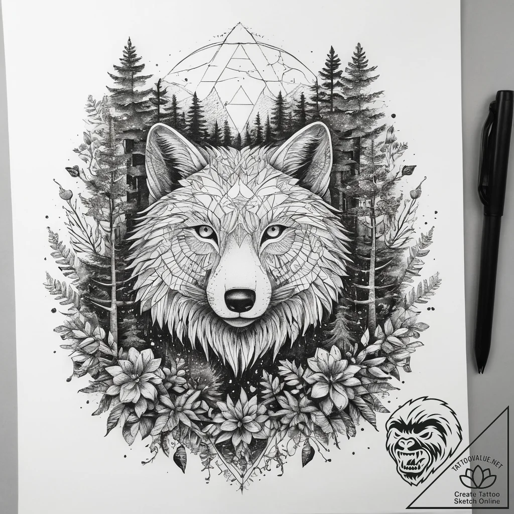 Tattoo sketch forest, tattoo sketch design, d... - tattoo sketch (№1757636005_0, 12.09.2025 00:13) — tattoovalue.net
