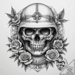 Tattoo sketch soldier with a chain, tattoo li… – tattoo sketch (№1757639301_0, 12.09.2025 01:08) — tattoovalue.net