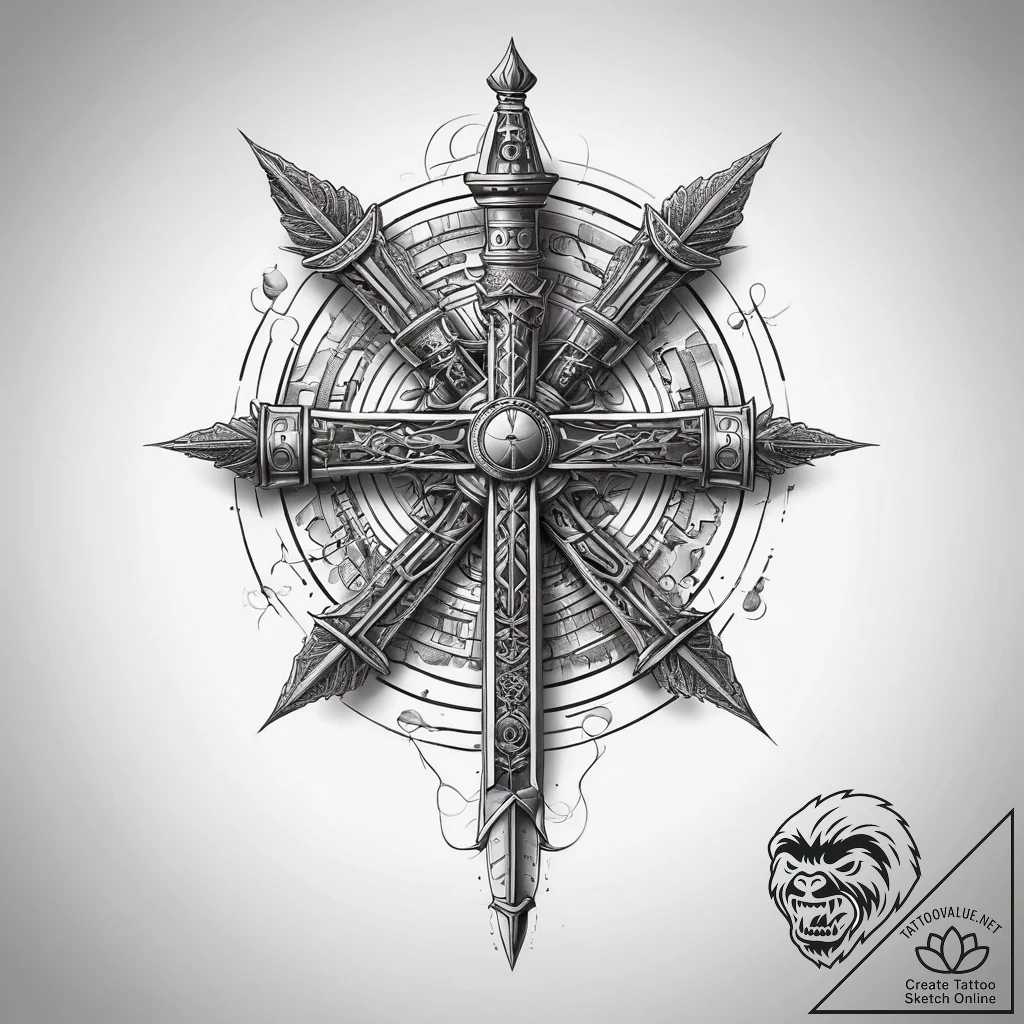 Tattoo sketch hieroglyphic symbol for "war" w... - tattoo sketch (№1757640080_0, 12.09.2025 01:21) — tattoovalue.net