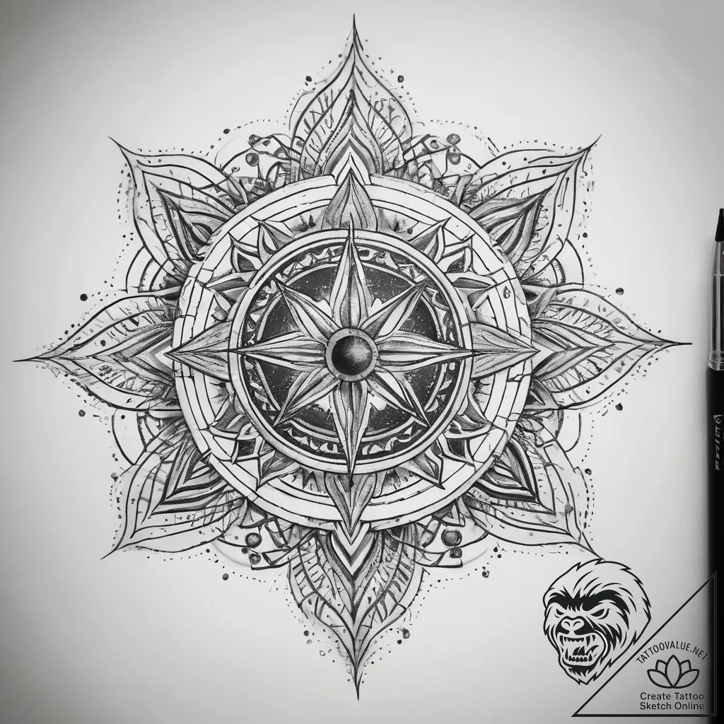 Tattoo sketch cosmic essence - tattoo sketch (№1757641642_0, 12.09.2025 01:47) — tattoovalue.net