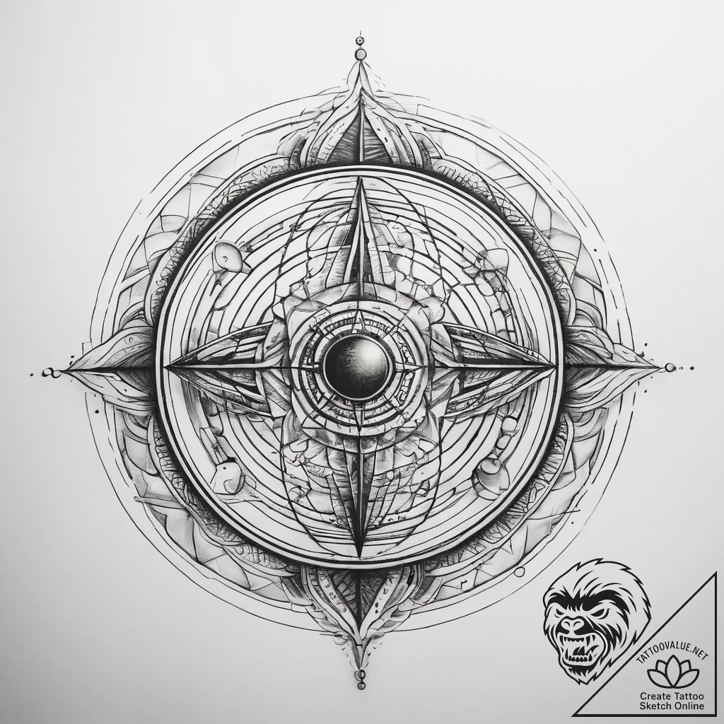 Tattoo sketch cosmic sphere, tattoo line art,... - tattoo sketch (№1757641835_0, 12.09.2025 01:50) — tattoovalue.net