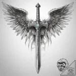 Tattoo sketch archangel sword – tattoo sketch (№1757643002_0, 12.09.2025 02:10) — tattoovalue.net