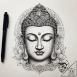 Tattoo sketch buddha head, ink illustration f… – tattoo sketch (№1757647877_0, 12.09.2025 03:31) — tattoovalue.net